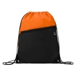 Two Tone Drawstring Backpack With Front Zipper Pocket | https://www.bestnamebadges.com