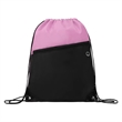 Two Tone Drawstring Backpack With Front Zipper Pocket | https://www.bestnamebadges.com