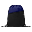 Two Tone Drawstring Backpack With Front Zipper Pocket | https://www.bestnamebadges.com