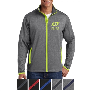 Sport-Tek® Sport-Wick® Stretch Contrast Full-Zip Jacket | https://www.bestnamebadges.com