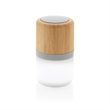 Round Bamboo Colour Changing Mini  BT Speaker | https://www.bestnamebadges.com