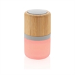 Round Bamboo Colour Changing Mini  BT Speaker | https://www.bestnamebadges.com