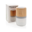 Round Bamboo Colour Changing Mini  BT Speaker | https://www.bestnamebadges.com
