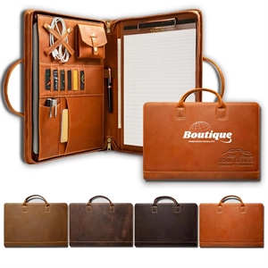 Personalised Leather Portfolio with Handle