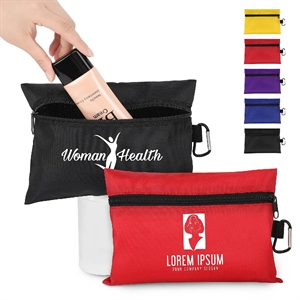 Ripstop Zipper Pouch With Carabiner 8.5" x 6"