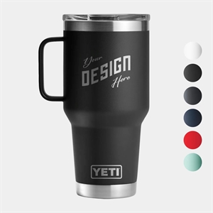 30 Oz YETI® Stainless Steel Insulated Travel Mug W/ Handle | https://www.bestnamebadges.com