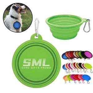 12oz Portable Collapsible Pet Bowl Carabiner Clip