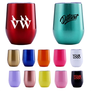 12 oz Coffee Mug Wine Insulated Tumblers With Lids | https://www.bestnamebadges.com