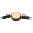 FSC® 100% Bamboo Retractable 5-in-1 Charging Cable | https://www.bestnamebadges.com