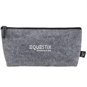 THE GOODS™ Recycled Felt Zippered Pouch | https://www.bestnamebadges.com