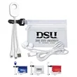 Mobile Tech Earbud and Charging Cables Kit In Zipper Pouch | https://www.bestnamebadges.com