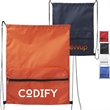 Drawstring Backpack With Front Large Zipper Pocket | https://www.bestnamebadges.com