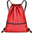 Football Shape Fabric Large Drawstring W/ Zipper (15"x18") | https://www.bestnamebadges.com
