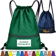 Football Shape Fabric Drawstring Bag W/ Zipper | https://www.bestnamebadges.com