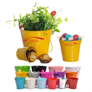 Small Metal Buckets with Handle Multi Colored