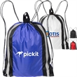Two Color Reflector Strips Drawstring Backpacks (15.75"x20") | https://www.bestnamebadges.com