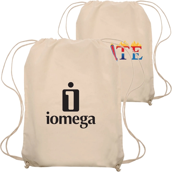 Natural Bags Lightweight Cotton Drawstring Backpack 14"x17"