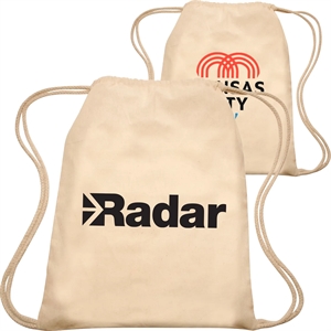 Cotton Cinch Up Bag Drawstring Backpacks (13.25