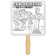 Crime Prevention Coloring Hand Fans | https://www.bestnamebadges.com
