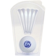 Golf Ball Clamshell with Five Golf Tees | https://www.bestnamebadges.com