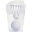 Golf Ball Clamshell with Five Golf Tees | https://www.bestnamebadges.com