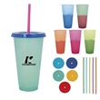 24oz  Plastic Color Changing Tumbler with Lids and Straws | https://www.bestnamebadges.com