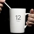 Custome ceramic office coffee mug with wood lid | https://www.bestnamebadges.com