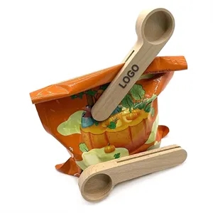 Wooden Coffee Scoop With Bag Clip