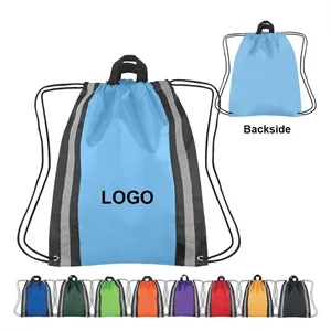 Reflective Sports Gym Drawstring Backpack