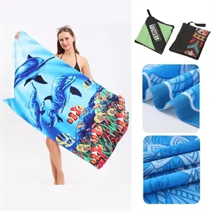 Microfiber Beach Towel with Storage Bag