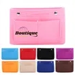 Collapsible Light Gray Felt Storage Caddy Divided | https://www.bestnamebadges.com