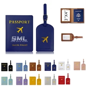 Travel PU Document Passport Storage Wallet with Baggage Tag