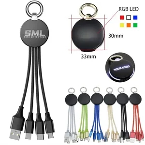 Custom Metallic Logo Light Up Cable With Type C USB