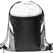 Front Zipper Drawstring Backpack w/ Side Mesh Pocket 14"x18" | https://www.bestnamebadges.com