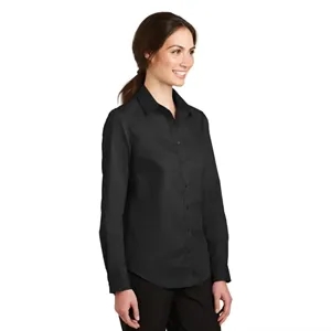Port Authority Ladies SuperPro Twill Shirt. | https://www.bestnamebadges.com