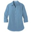 Port Authority Ladies 3/4-Sleeve Carefree Poplin Shirt. | https://www.bestnamebadges.com
