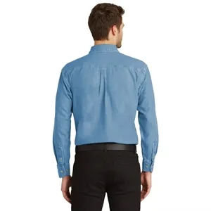 Port Authority Tall Long Sleeve Denim Shirt. | https://www.bestnamebadges.com