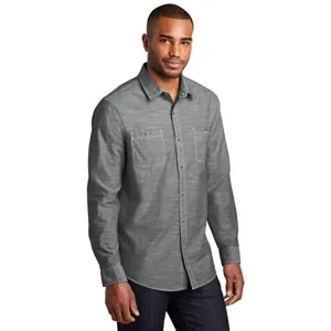 Port Authority Slub Chambray Shirt. | https://www.bestnamebadges.com