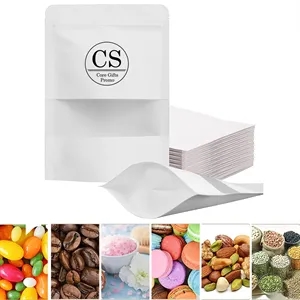 Reusable White Kraft Zip Lock Food Storage Bag