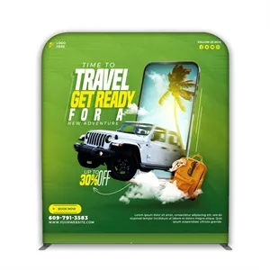 8'x8' Tension Wall Banner Display - Tube Backdrop Straight | https://www.bestnamebadges.com