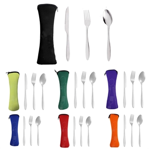 3Pcs Stainless Steel Portable Tableware