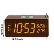 Wooden Digital Alarm Clock Wireless Charging | https://www.bestnamebadges.com