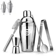 5 PCS Cocktail Shaker Set Stainless Steel | https://www.bestnamebadges.com