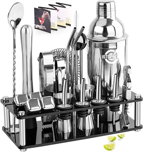23-Piece Stainless Steel Bartender Kit-Cocktail Shaker Set