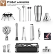 23-Piece Stainless Steel Bartender Kit-Cocktail Shaker Set | https://www.bestnamebadges.com