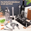 23-Piece Stainless Steel Bartender Kit-Cocktail Shaker Set | https://www.bestnamebadges.com