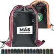 Tri-Color Drawstring Backpack w Earphone Slot & Front Pocket | https://www.bestnamebadges.com