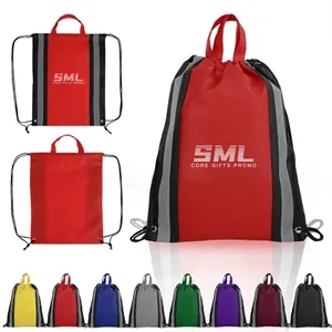 210D Polyester Custom String Bags with Reflective Stripe