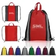 210D Polyester Custom String Bags with Reflective Stripe | https://www.bestnamebadges.com