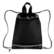 210D Polyester Custom String Bags with Reflective Stripe | https://www.bestnamebadges.com